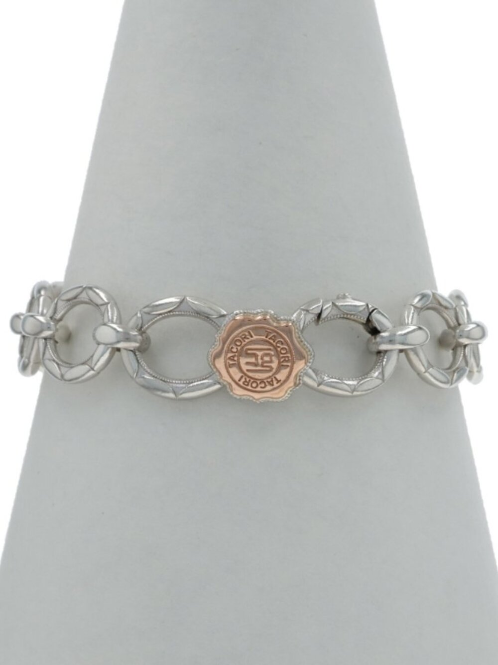 Tacori Oval Link Bracelet 7 1/4" - Sterling Silver 925 Rose Gold 18k